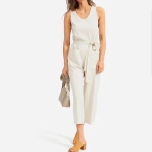 NWT Everlane luxe cotton jumpsuit in sandstone